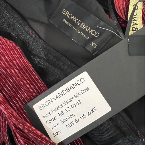 Bronx & Banco Florence Mini Dress in Maroon - Picture 4 of 4